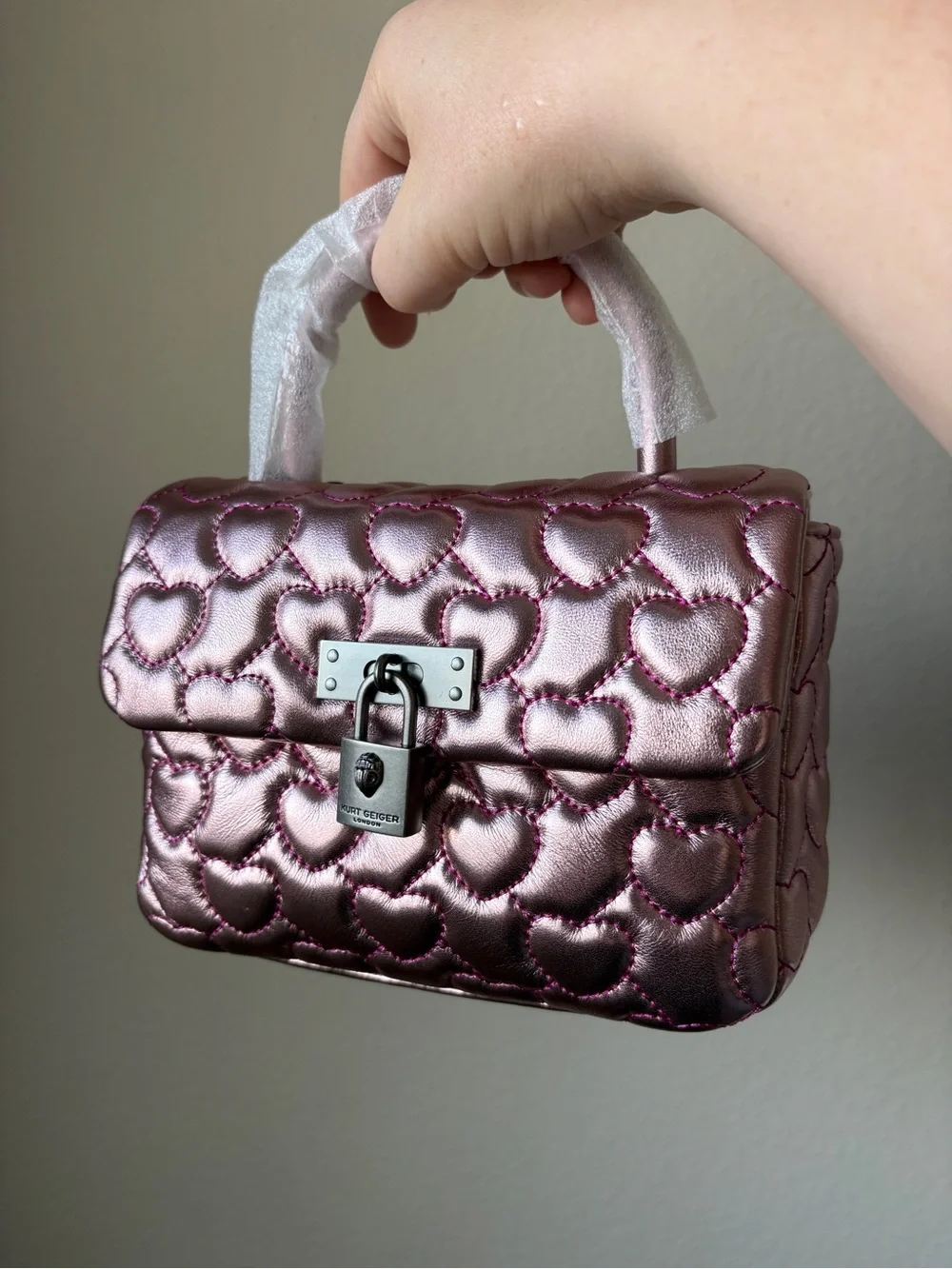 Kurt Geiger London mini Brixton heart bag.